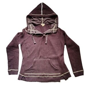 ASCEND Sweatshirt Large Womens Angora Blend Hoodie Buttons Pocket